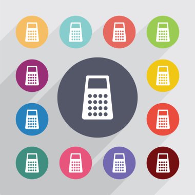 rende daire, düz Icons set