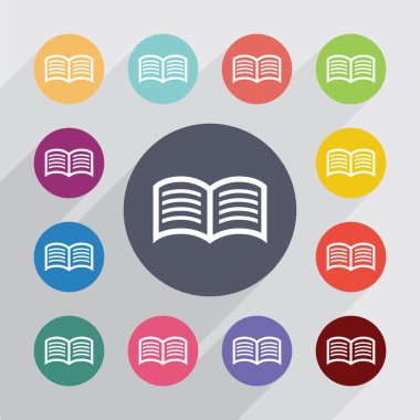 Kitap daire, düz simgeler se