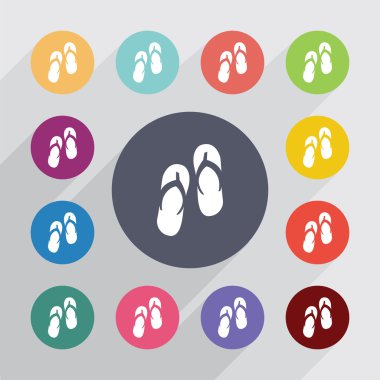 kayış daire, düz Icons set