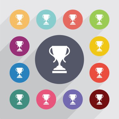 Kupası daire, düz Icons set