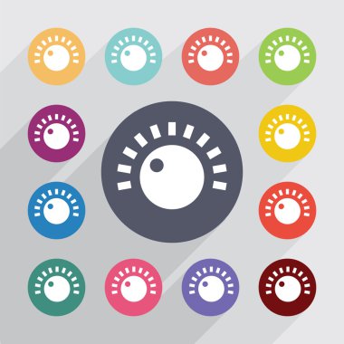 ses denetim daire, düz Icons set