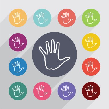 kol anahat daire, düz Icons set