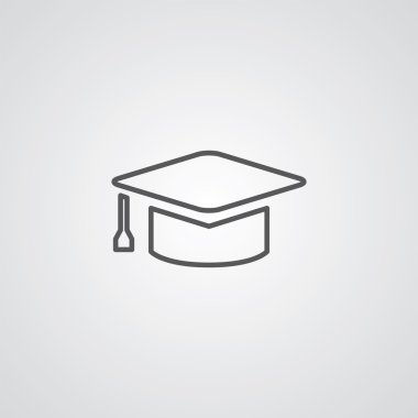 Eğitim anahat simgesini, beyaz arka plan, logo templat koyu