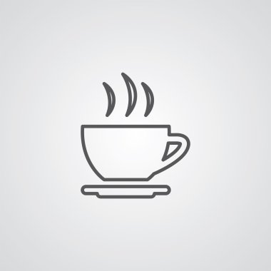 çay anahat simgesini, beyaz arka plan, logo templa karanlık kap