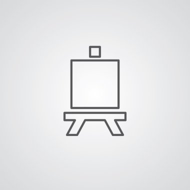 şövale anahat simgesini, beyaz arka plan, logo templat koyu