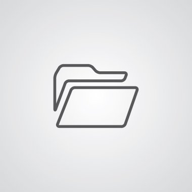 klasör anahat simgesini, beyaz arka plan, logo templat koyu