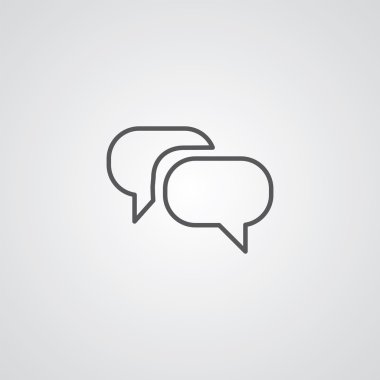 Konuşma anahat simgesini, beyaz arka plan, logo temp karanlık