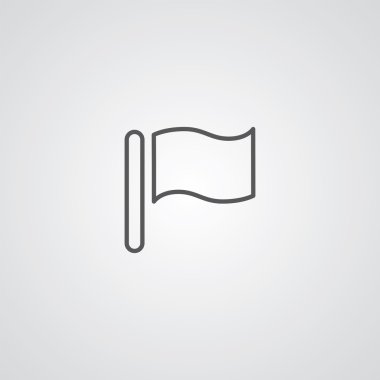 bayrak sembolü, beyaz arka plan, logo templat karanlık anahat