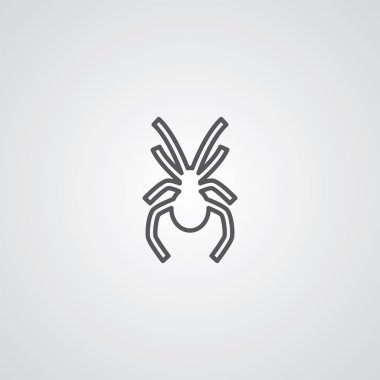örümcek anahat simgesini, beyaz arka plan, logo templat koyu