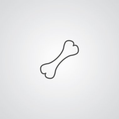 kemik anahat simgesini, beyaz arka plan, logo templat koyu