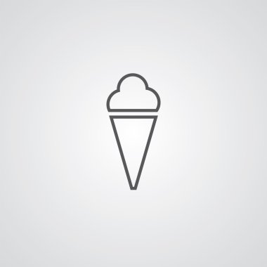 dondurma anahat simgesini, beyaz arka plan, logo templat koyu