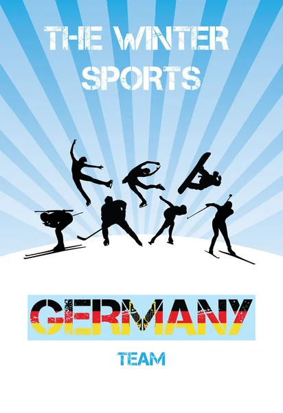 The winter sports Germany team — Stock Vector