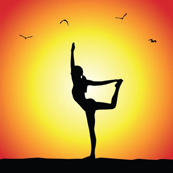 Yoga-Pose Silhouette — Stockvektor