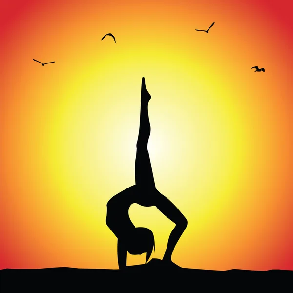 Yoga-Pose Silhouette — Stockvektor