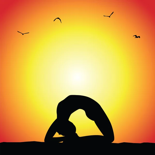 Yoga-Pose Silhouette — Stockvektor