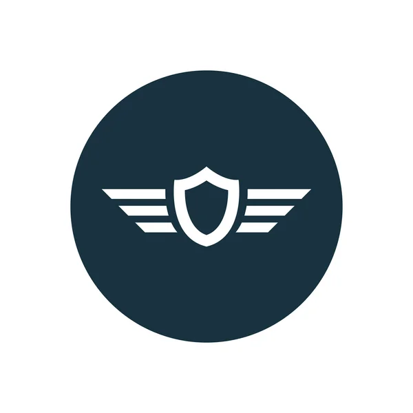 Escudo alas icono — Vector de stock