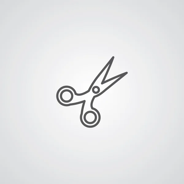 Scissors outline symbol, dark on white background, logo template — Stock Vector