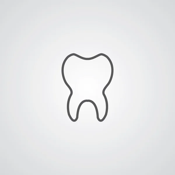 Symbole de contour des dents, sombre sur fond blanc, modèle de logo — Image vectorielle