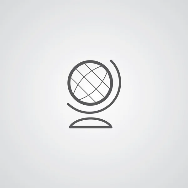 Globo símbolo contorno, escuro no fundo branco, modelo de logotipo —  Vetores de Stock