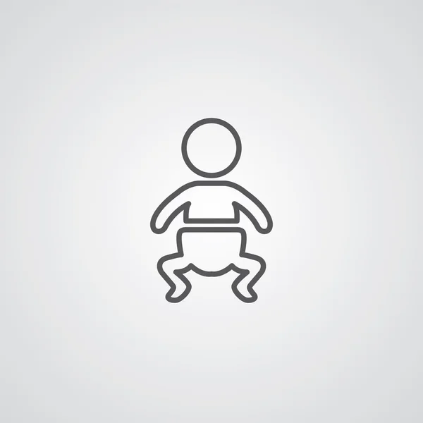 Символ дитячого контуру, темний на білому тлі, логотип темпла — стоковий вектор
