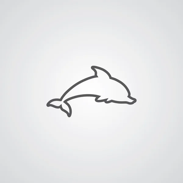 Dolphin dispositionssymbolen, mörk på vit bakgrund, logotyp templat — Stock vektor