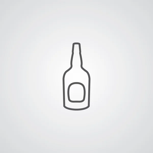 Botella de cerveza símbolo de contorno, oscuro sobre fondo blanco, logo templ — Vector de stock