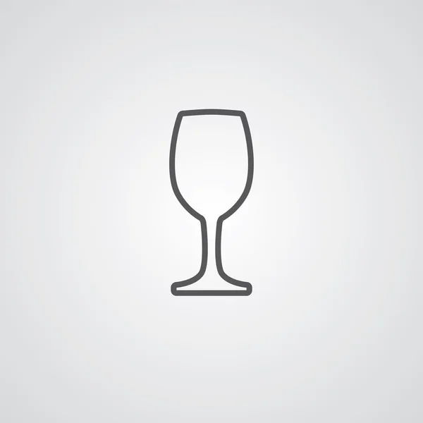 Symbole de contour de verre à vin, sombre sur fond blanc, modèle de logo — Image vectorielle