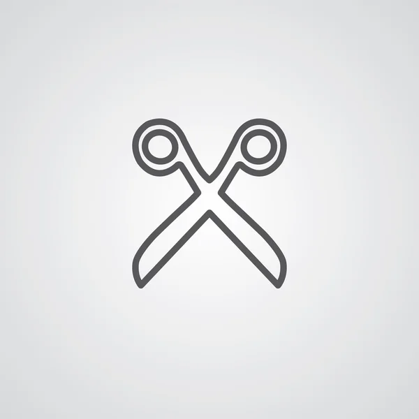 Символ контура ножниц, темный на белом фоне, шаблон логотипа — стоковый вектор
