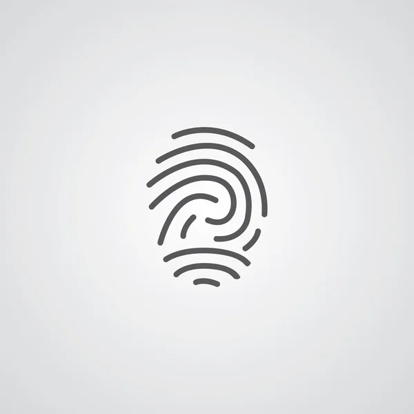 Символ контуру відбитків пальців, темний на білому тлі, шаблон логотипу — стоковий вектор