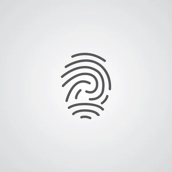 Fingerprint dispositionssymbolen, mörk på vit bakgrund, logotyp templ — Stock vektor