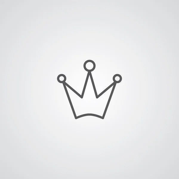 Kroon overzichtssymbool, donkere op witte achtergrond, logo templat — Stockvector