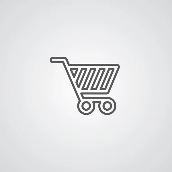 Shopping cart outline symbol, dark on white background, logo tem — Stock Vector