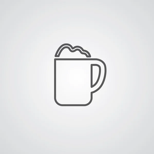 Symbol konspektu cappuccino, ciemny na białym tle, automatycznie konfigurował logo — Wektor stockowy