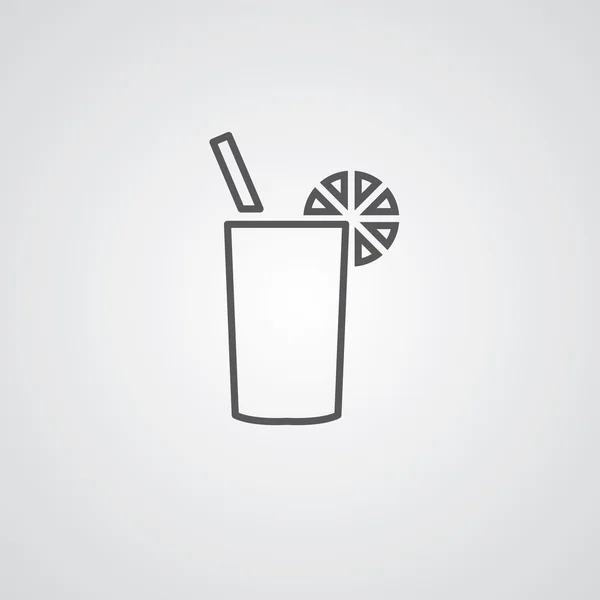 Simbolo contorno cocktail, scuro su sfondo bianco, modello logo — Vettoriale Stock