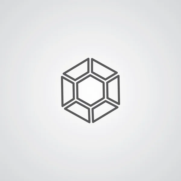 Diamond outline symbol, dark on white background, logo templat — Stock Vector