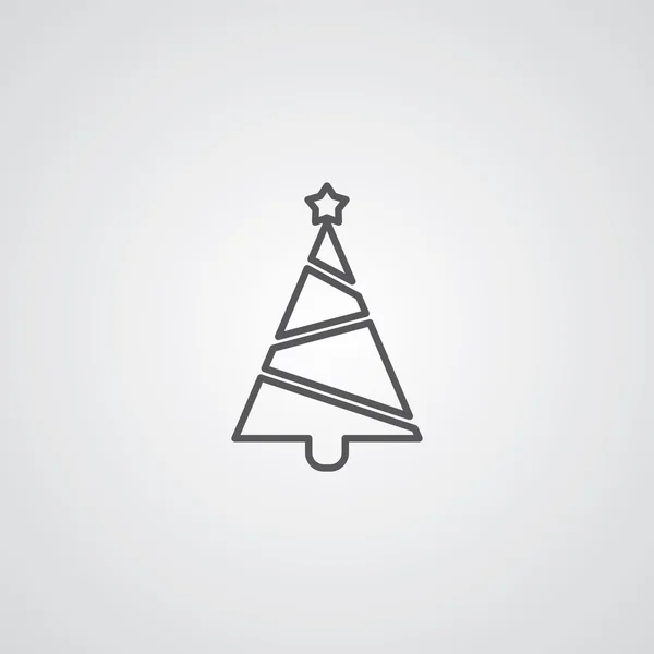 圣诞树的大纲符号，黑白色背景上徽标 te — 图库矢量图片