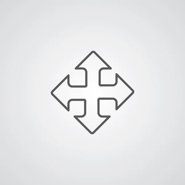 Перемещать контур символа, темный на белом фоне, шаблон логотипа — стоковый вектор