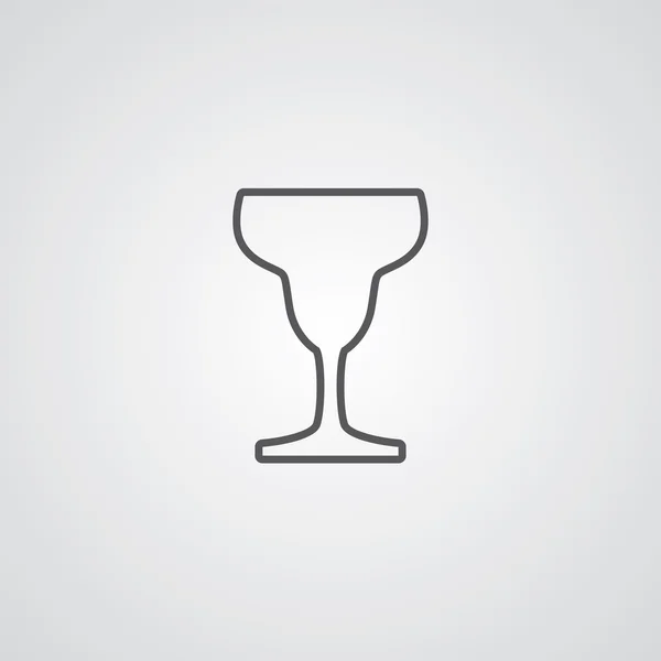 Symbole de contour de cocktail, sombre sur fond blanc, modèle de logo — Image vectorielle