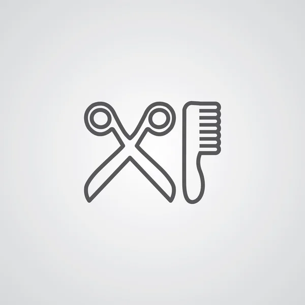 Barbershop outline symbol, dark on white background, logo templa — Stock Vector