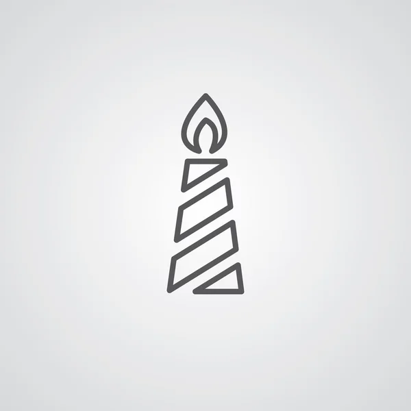 Символ контура свечи, темный на белом фоне, шаблон логотипа — стоковый вектор