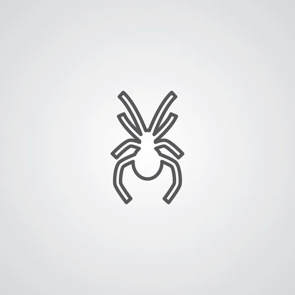 クモ アウトライン記号、ロゴ templat 白い背景の上に暗い — ストックベクタ