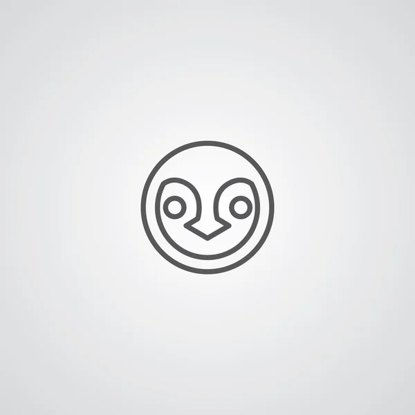 Penguin outline symbol, dark on white background, logo templat — Stock Vector