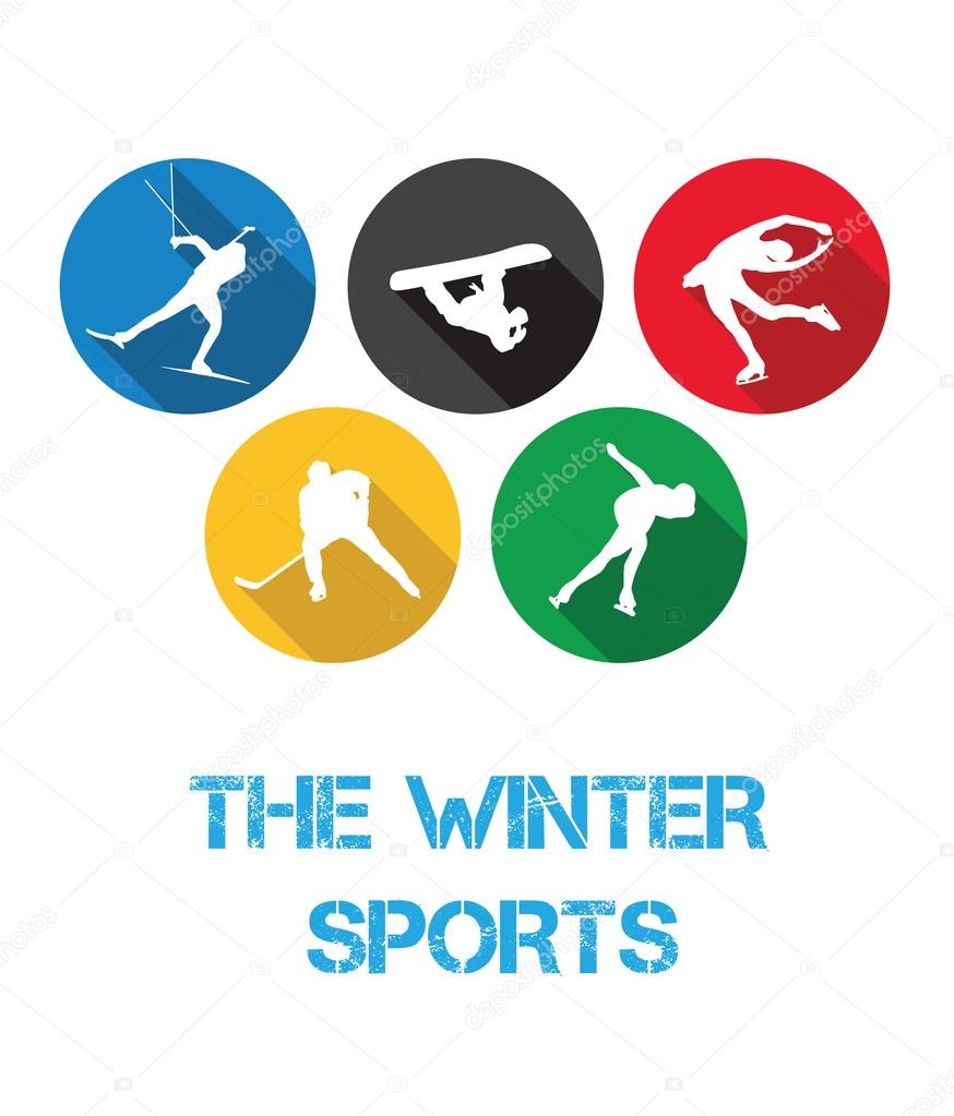 The winter sportst on white backgroun