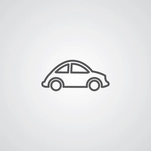 Mini carro esboço símbolo fino, escuro no fundo branco —  Vetores de Stock