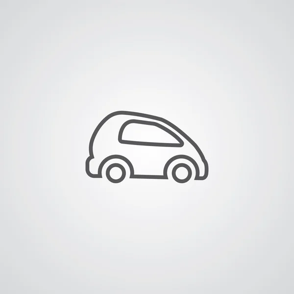 Mini araba anahat ince simgesini, üzerinde beyaz adam koyu — Stok Vektör