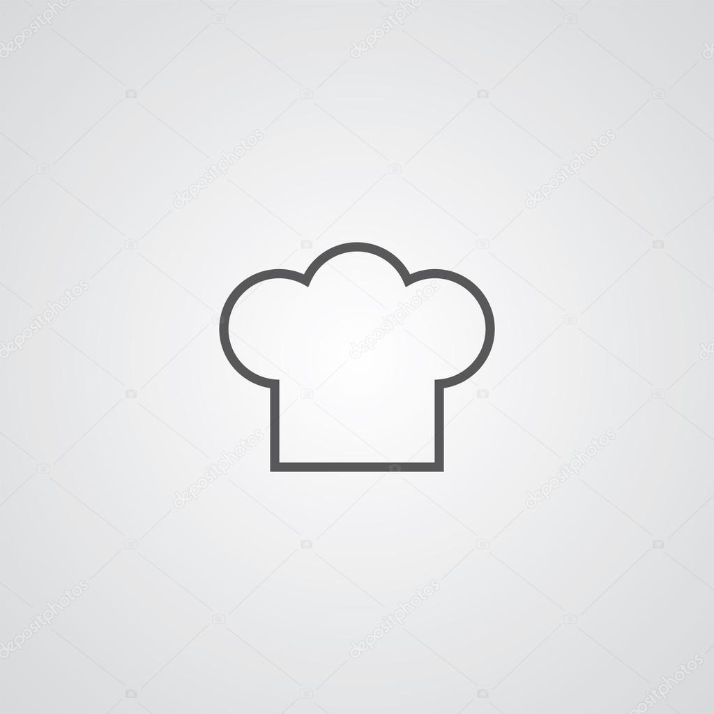 Chef hat outline thin symbol, dark on white background, logo editable, creative templat