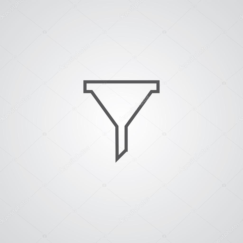 Filter outline thin symbol, dark on white background, logo editable, creative templat