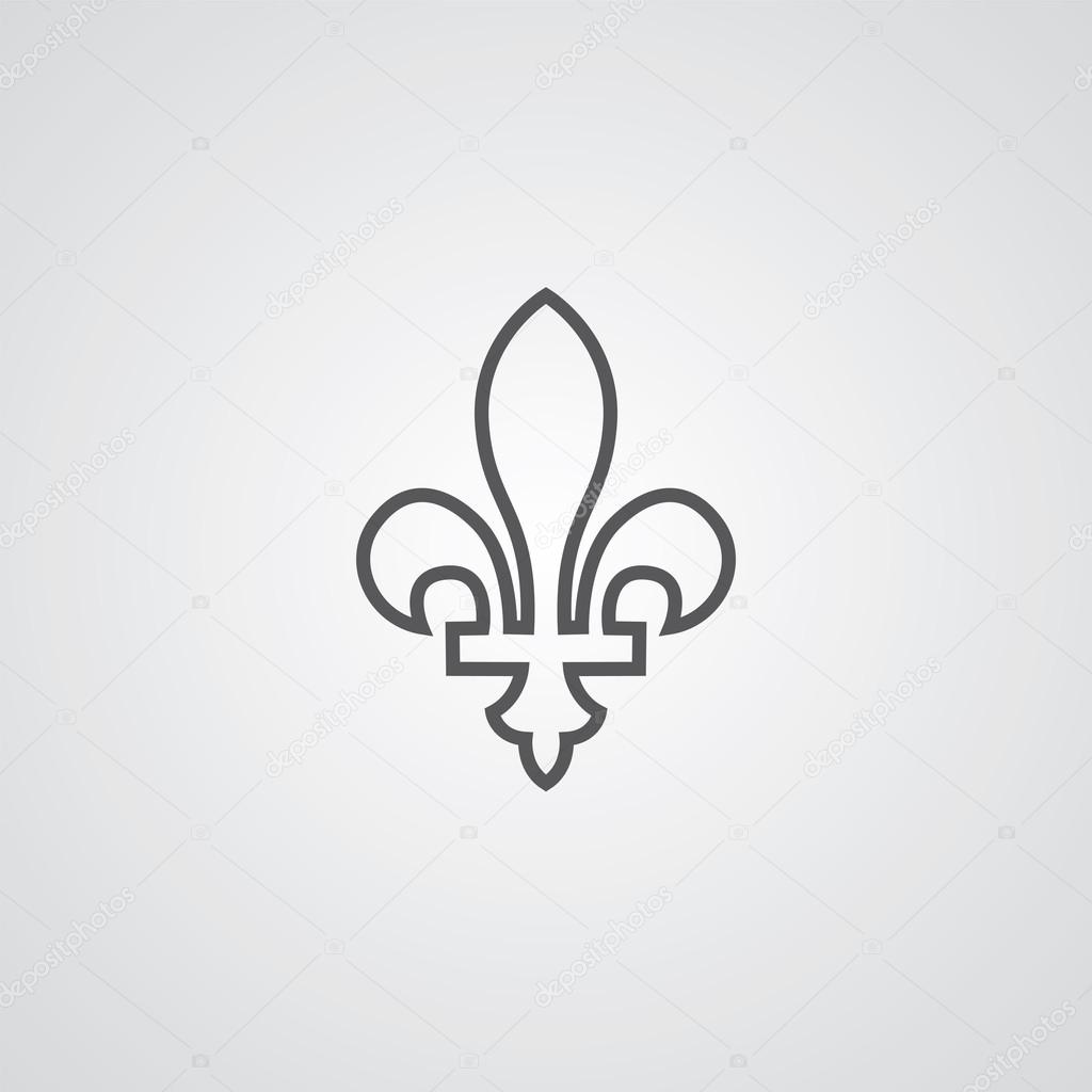 Fleur De Lys Outline Thin Symbol Dark On White Background Stock Vector Image By C Rashad Ashurov