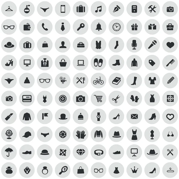 100 accessories icons — Stock Vector