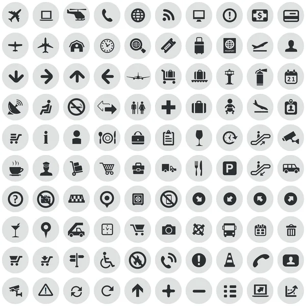 100 luchthaven iconen — Stockvector